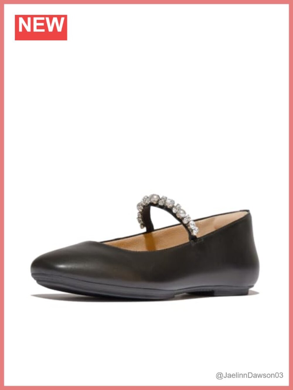 FitFlop Delicato Pearls and Crystal Leather Ballerinas Flats Slip Resistant